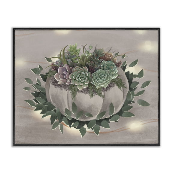 Stupell Industries Cottage Succulent Bundle Green Purple Black Framed Giclee Art, 14 x 11, by Ziwei Li
