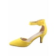 thumbnail image 2 of Sunrise-37 Women's Ankle Strap Buckle Pointy Toe Stiletto Low Heel Pumps Shoes, 2 of 2
