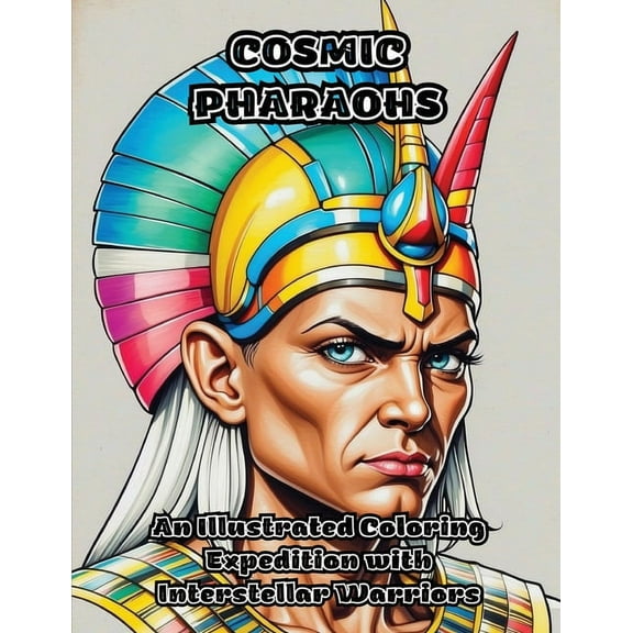 Cosmic Pharaohs: An Illustrated Coloring Expedition with Interstellar Warriors, (Paperback)