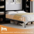 thumbnail image 5 of WIILAYOK Queen Size Murphy Bed Cabinet in Black with 5-Tier Storage Shelves, Foldable Platform Bed Wall Cabinet Bedframe for Small Space, Bedroom, Guest Room, 5 of 11