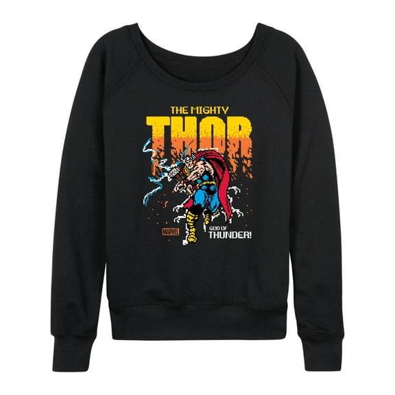 Marvel Thor - Pixelated - Women's French Terry Pullover Long Sleeve Shirt