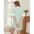thumbnail image 4 of Ekouaer Nightgowns for Women Bamboo Viscose Nightgown Short Sleeve Sleep Shirts V Neck Nightshirt Soft Sleepwear, 4 of 6