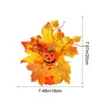 thumbnail image 3 of Halloween Pumpkin Decor, Thanksgiving Table Centerpiece with Maple Leaves and Berries, Fall Home Decor for Mantel Table Setting(F), 3 of 4