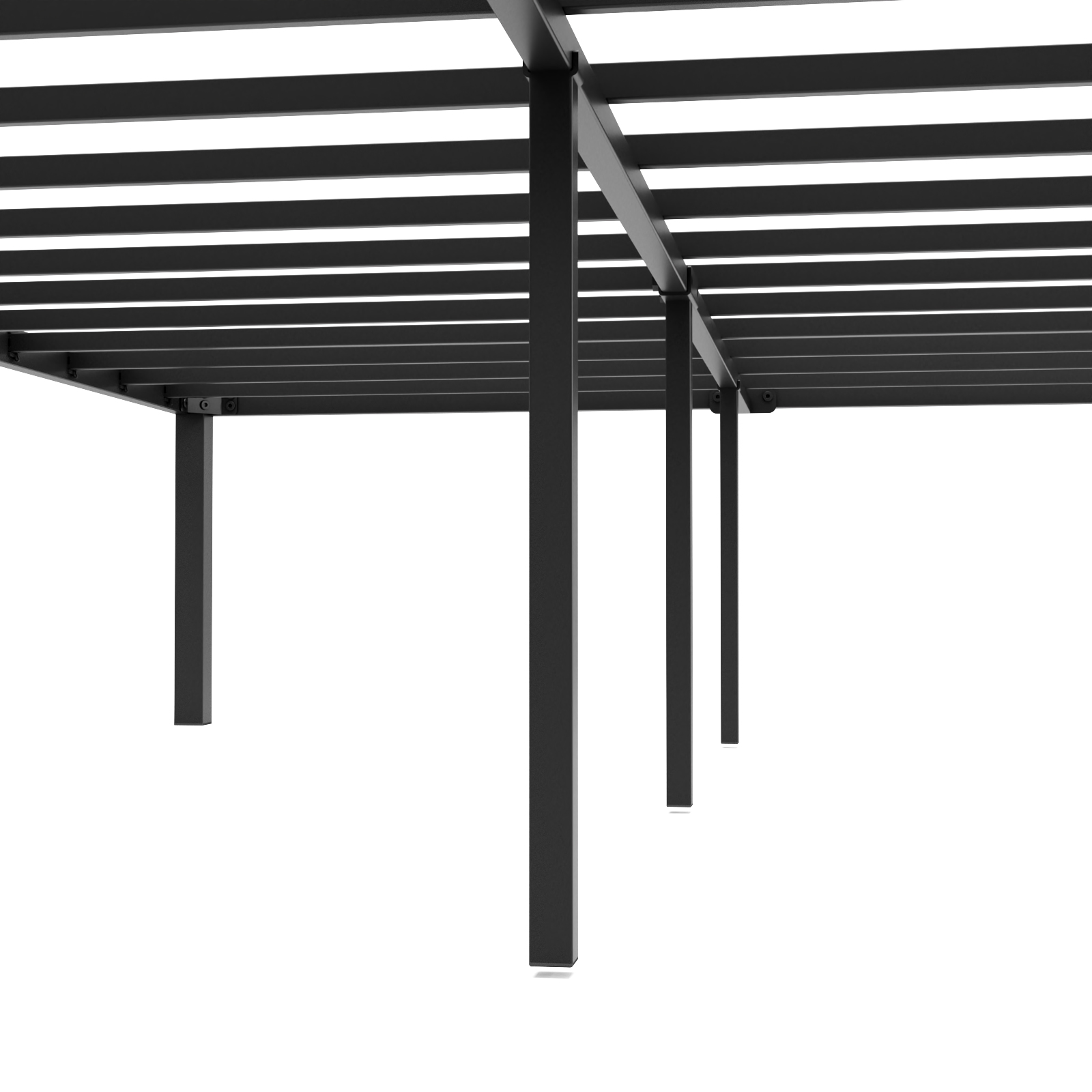 Yoneston King Size Heavy Duty Metal Bed Frame No Box Spring 14 Inch High with Storage