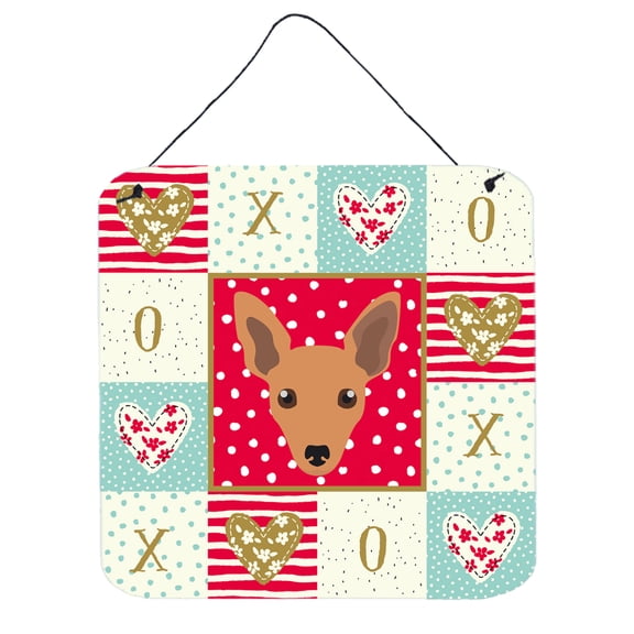 Carolines Treasures CK5221DS66 Miniature Pinscher Love Wall or Door Hanging Prints Red 6HX6W multicolor