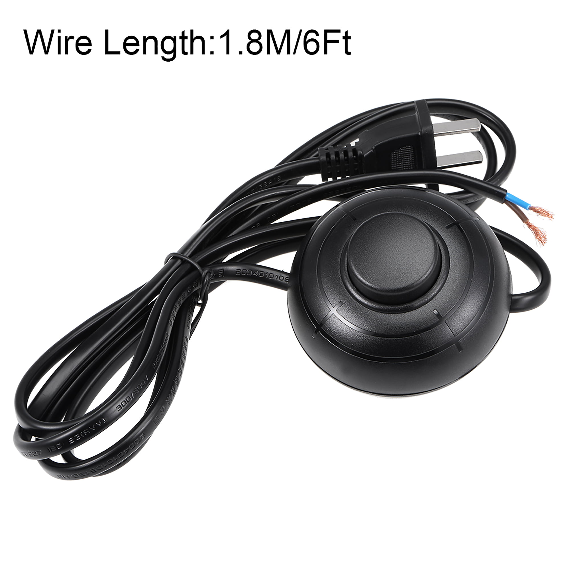 Round Lamp Light Foot Control ON/Off Latching Footswitch with 1.8M Wire Plug White uxcell Inline Foot Pedal Push Button Switch 