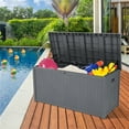 thumbnail image 3 of Resenkos 113gal 430L Large Deck Box, Outdoor Storage Box for Patio Furniture,Garden,Cushions Toys Lockable Seat Waterproof,Gray, 3 of 11