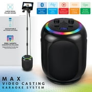 Singing Machine Sing Cast Max Stand-Alone Karaoke Machine, Stand, LED Lights, Black, SMC2035