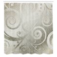 thumbnail image 2 of Ambesonne Modern Shower Curtain, Floral Swirls Leaves Print, 69"Wx84"L, Pale Almond, 2 of 4