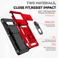 thumbnail image 6 of Allytech Google Pixel 7A Case with Screen Protector, Slide Camera Protective Cover Ring Holder Stand Compatible with Car Mount Shockproof Anti-Scratch Case Cover for Google Pixel 7A 6.1" - Red, 6 of 9