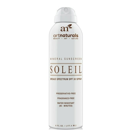Art Naturals SPF 30 Broad Spectrum Sunscreen Spray 6 oz -Water Resistant 80 Minutes - With the best Natural & Organic Ingredients - For all Skin Types - Gentle enough for Children,Kids & (Best Sunscreen In The World)
