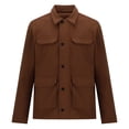 thumbnail image 6 of New Fashion Coats for Mens Plus Size Autumn and Winter Multiple Pockets Button Zipper Windbreaker Solid Long Sleeves No Hat Casual Loose Coat Gifts for Mens, 6 of 8