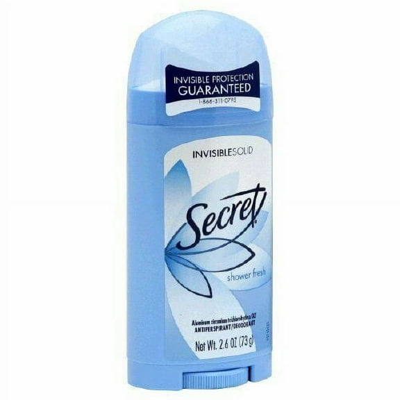 Secret 24Hr Solid Antiperspirant Deodorant Shower Fresh, 2.6 oz, 12 Pack