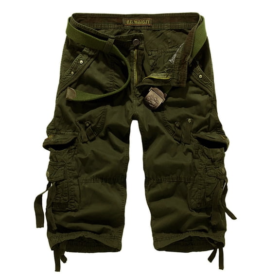 Teissuly Men's Plus Size Cargo Shorts Multi-Pockets Relaxed Summer Beach Shorts Pants