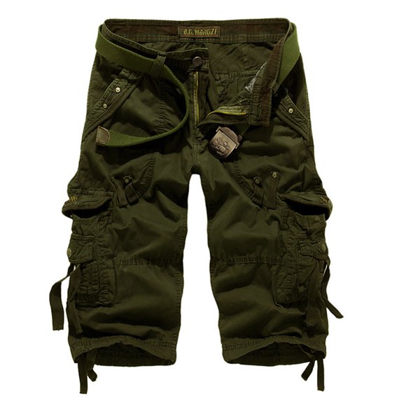 Mens Plus Size Cargo Shorts Multi-Pockets Relaxed Summer Beach Shorts Pants
