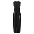thumbnail image 5 of Riforla Womens Sleeveless T Shirt Dress Summer Contrast Ribbed Knit Tank Maxi Dresses Fit An Flare Dress Black L, 5 of 6