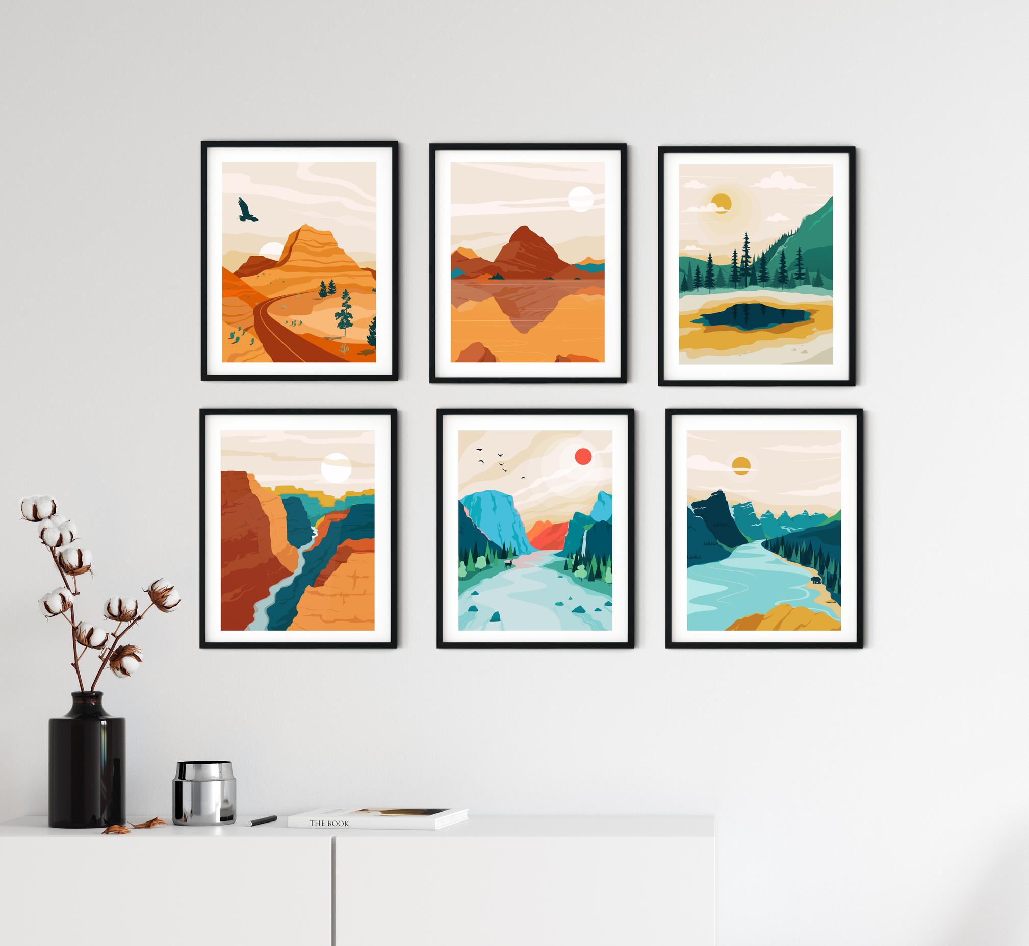 Haus and Hues National Parks Posters – Landscape Pictures Wall Art Nature Prints Mountain Painting Abstract Nature Art Mountains Wall Art - image 4 of 7