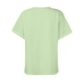 thumbnail image 5 of Green Womens Tops Women Summer Daily V Neck Short Sleeve Tops Casual Solid Lace Shirts Blouse Shirts for Women, 5 of 5