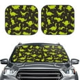 thumbnail image 2 of Disketp 2 Piece Cute Cartoon Dinosaurs Green Silhouette Pattern Pattern Windshield Sunshades,Folding Windshield Sun Shade For Car Suv Trucks Sedan,Blocks Uv Rays Sun Visor Protector-Large, 2 of 7
