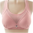 thumbnail image 4 of TrendVibe365 Padded Push up Bras for Women Plus Size Cotton Mesh No Underwire Push up Bralette Padded Adjustable Strap Corset Bra Full Coverage Crop Cami Top Comfortable Underwear Pink 85, 4 of 4