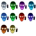 thumbnail image 2 of Face Shield Halloween LED Luminous Full Face Guard Shield Halloween Glowing Prop Horror Skeleton Head Cosplay Party Prop, White, 2 of 7