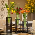 thumbnail image 5 of Danya B. MC025-C Amphorae Vases On Square Tubing Metal Stands - Set 3, Clear, 5 of 5