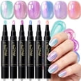 thumbnail image 3 of Cat Eye Gel Nail Polish Pen Set 6 Colors, Water Based Shine Shimmer Quick Dry Nail Art Pens, No UV Lamp Needed, Easy Control Brush Tip for DIY Manicure, Nail Polish Kit Beginner Friendly (A), 3 of 9