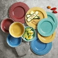 thumbnail image 5 of Gibson Studio Line by Laurie Gates 12 Piece Mauna Melamine Dinnerware Golden Yellow, 5 of 5