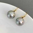 thumbnail image 6 of KDSJSXW Pearl Necklaces for Women Grey Pearl Earrings for Women French Light Luxury And High End Temperament Round Ear Hooks for Commuting Simple Earrings Pearl Earrings for Women (Gray,One Size), 6 of 6