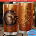 thumbnail image 2 of Personalized Owl Lover Cup 20oz 30oz Stainless Steel Tumbler Owls Lovers Printed Wood Style Custom Gift For Women Girl Friend Animal Lovers Birthday Christmas Travel Mug, 2 of 6
