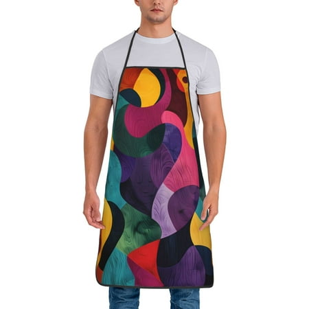 

Junzan Vibrant Abstract Flow Print Kitchen Cooking Aprons Chef Apron for Men and Women Professional for Cooking Bib Aprons for Kitchen/Crafting/BBQ/Drawing