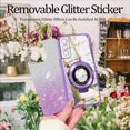 thumbnail image 2 of Compatible with Samsung Galaxy S21 Case Glitter with Magnetic Stand Pink,Phone Samsung S21 Case Silicone Transparent Support Wireless Charging Shockproof Luxury Protective Cover (Purple), 2 of 13