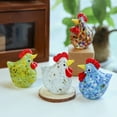thumbnail image 2 of Farfi Colourful Glass Rooster Figurine Stable Base Turkey Animal Miniature Modern Home Xmas Gift Table Decoration (Blue), 2 of 13