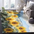 thumbnail image 5 of Area Rugs Indoor Non-Slip Rectangle Rug 5x7 Ft Summer Sunflowers Sky Mountain Watercolor Retro Landscape Rug Rubber Backing Floor Mats Non Shedding Home Decor Carpet for Entryway Living Room, 5 of 8