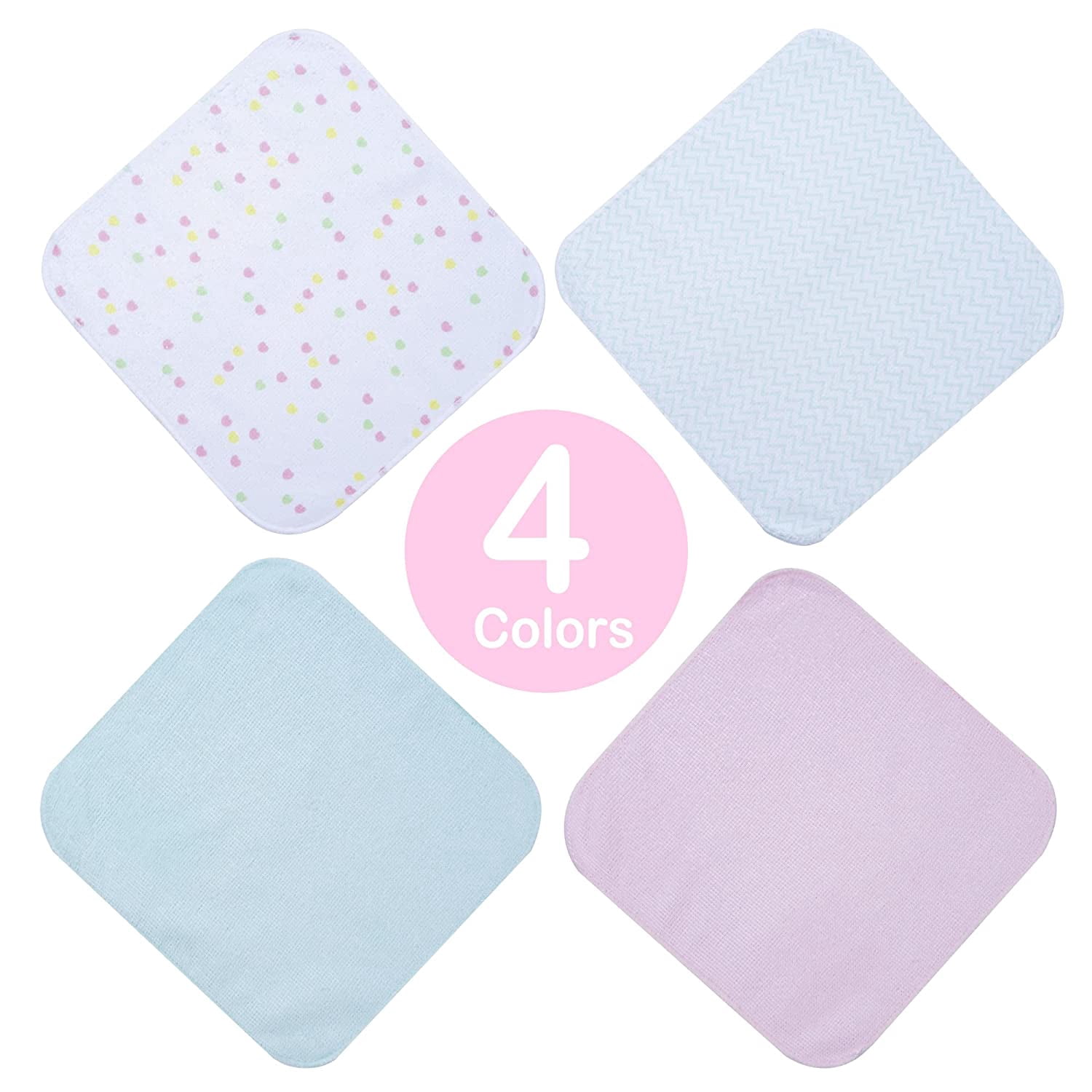 Baby Washcloths, Extra Soft and Ultra Absorbent Bath Cloth, Great Gifts for Newborn and Infants, 24 Pack, Unicorn
