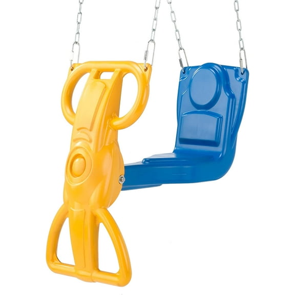 Wind Rider Glider Swing, No Swing Hangers Yellow/Blue, 72" H x 14" W x 25" L