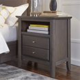 thumbnail image 2 of Modus City II Solid Wood 2 Drawer Nightstand in Basalt Gray, 2 of 4
