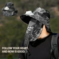 thumbnail image 6 of Deeceymbur Solar Fan Hat Fishing Hat Visor Hat Wide Brim Mask Cover and Neck Protect UV Protection Breathable Summer Visor Solar Powered and USB Charging for Fishing Camping, 6 of 8
