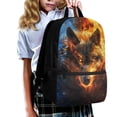 thumbnail image 3 of Uorisanigo Kids Backpacks Boys Girls 17 inch Student Fire Wolf School Bag for Preschool Elementary Kindergarten Casual Daypack with Adjustable Padded Straps 5-12 Year, 3 of 6
