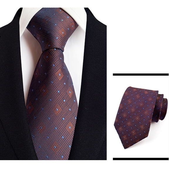 Refined Texture Men's Classic Necktie One Pack, Made from Premium Silk Polyester Material with an Elaborate Woven Jacquard Stripe Pattern for a Confident Office Look
