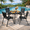 5pcsPlastic-Black, variant on Patio Furniture Set, 5-piece Outdoor Dining Set Wood Grain Top, Plastic Patio Table and Chairs for Deck Yard Balcony Porch, All-weather Steel Frame, 4-person Dining Set for Indoor Outdoor, Brown