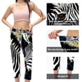 thumbnail image 3 of Zebra Women's High Waist Printed Capris Gym Pants, Not See-Through Women Leggings, Suitable for Running, Fitness, Yoga, 3 of 6