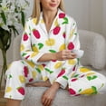 thumbnail image 6 of Lsque Strawberry and Lemon Pattern Long Sleeve Pajama Set for Women - Soft 2-Piece Sleepwear and Loungewear Set with Pockets, Comfy Nightwear-Medium, 6 of 7