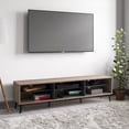 thumbnail image 1 of CorLiving Cole Modern Engineered Wood TV Stand with Open Shelves for Most TVs up to 85", Light Brown/Grey, 1 of 11