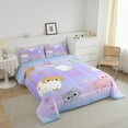 thumbnail image 2 of Girls Kawaii Cat Comforter Set Pink Blue Purple Pastel Bedding Set Rainbow Ombre Cats Bedding Comforter Sets For Kids Teen Women,Cute Cat Quilt Duvet 2 Pillow Cases Cat Lover Room Decor,Full Size, 2 of 6