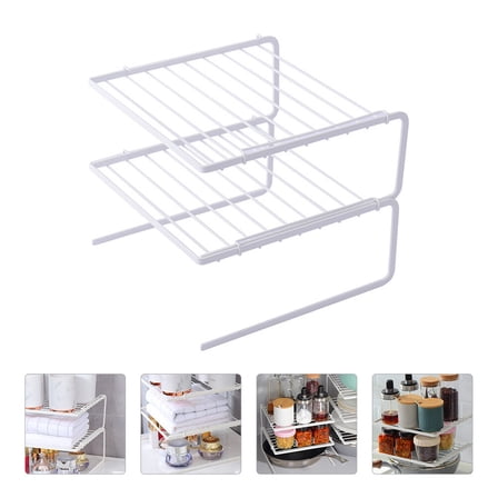 KALLORY White Multi-Layer Draining Shelf and Dish Stand for Countertop Kitchen Organization