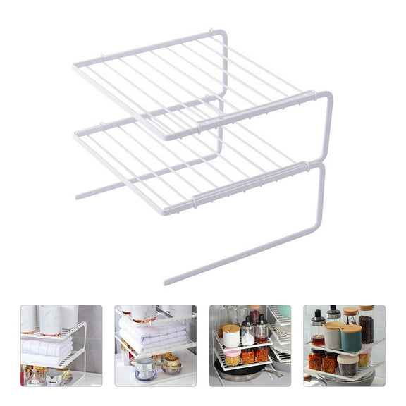 KALLORY White Multi-Layer Draining Shelf and Dish Stand for Countertop Kitchen Organization