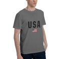 thumbnail image 2 of Usa Flag Fashion Men'S Basic Short Sleeve T-Shirt Deep Heather Large, 2 of 5