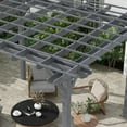 thumbnail image 4 of GVN Patio Garden Pergola, Pergola Canopy,12' x 10' Wooden Pergola, Outdoor Grape Gazebo for Garden, Patio, Backyard, Deck, Gray, 4 of 11