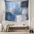 thumbnail image 5 of Navy Blue Ombre Large Tapestry for Bedroom Wall Hanging Tapestry, Modern Oil Painting Geometric Ceiling Backdrop Tapestries Poster Blanket Wall Decor for Teens Room Living Room Dorm 86" x 104", 5 of 8